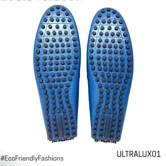 Louis Vuitton Blue Epi Leather Hockenheim Slip On Loafers Size 9 M - Picture 5 of 7